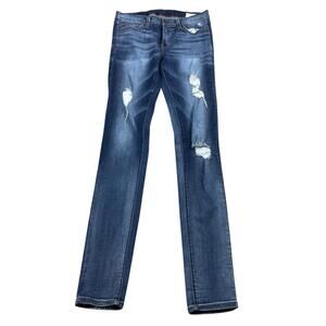 Angry Rabbit Jeans Women's Junior 27 / 5 Straight Slim Stretch Distress USA MADE